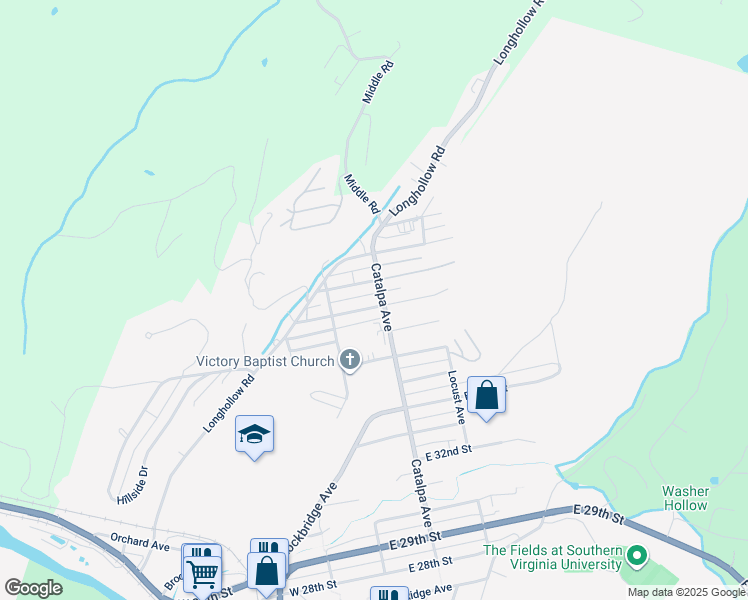 map of restaurants, bars, coffee shops, grocery stores, and more near 183 East 38th Street in Buena Vista
