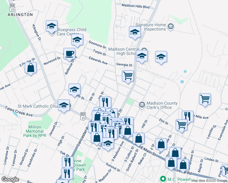 map of restaurants, bars, coffee shops, grocery stores, and more near 368 North 3rd Street in Richmond