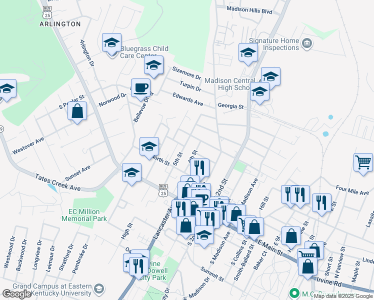 map of restaurants, bars, coffee shops, grocery stores, and more near 337 5th Street in Richmond