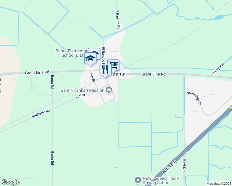 map of restaurants, bars, coffee shops, grocery stores, and more near 22730 South 7th Street in Banta
