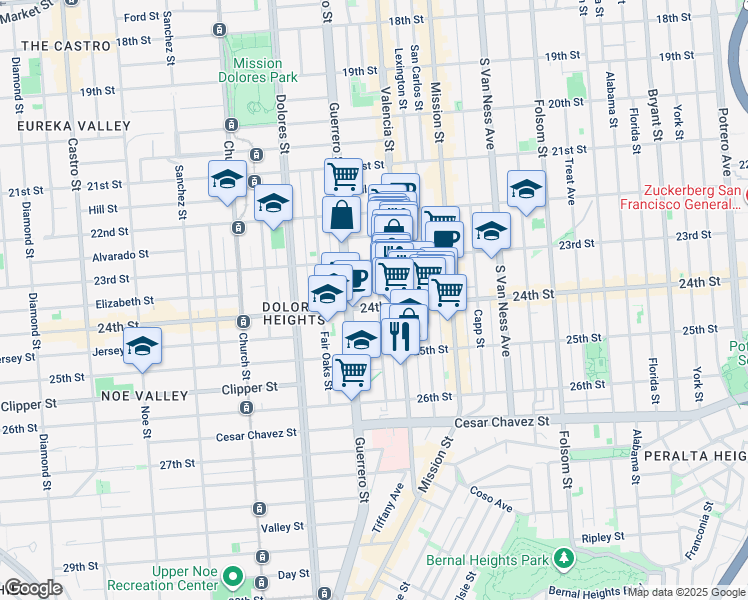 map of restaurants, bars, coffee shops, grocery stores, and more near in San Francisco