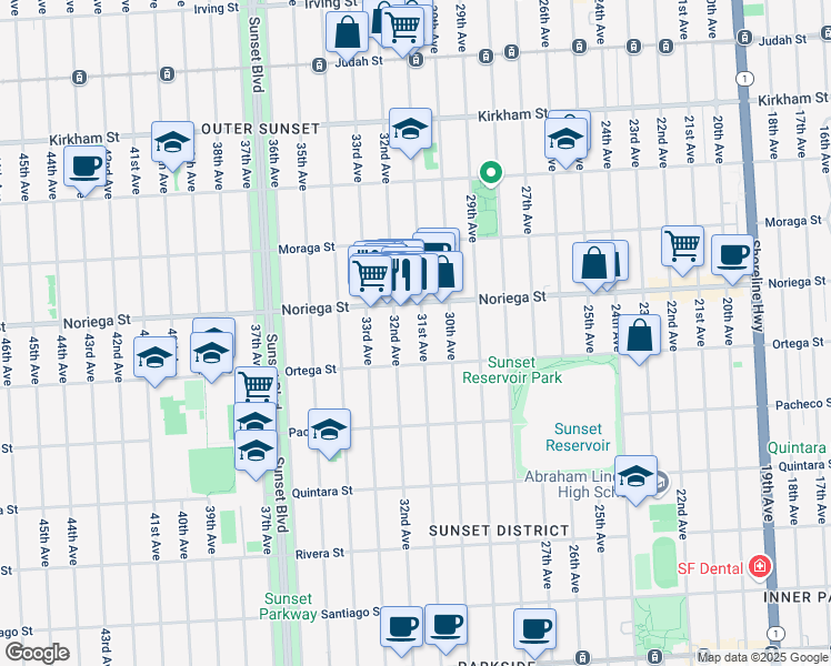 map of restaurants, bars, coffee shops, grocery stores, and more near in San Francisco
