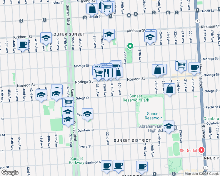 map of restaurants, bars, coffee shops, grocery stores, and more near in San Francisco