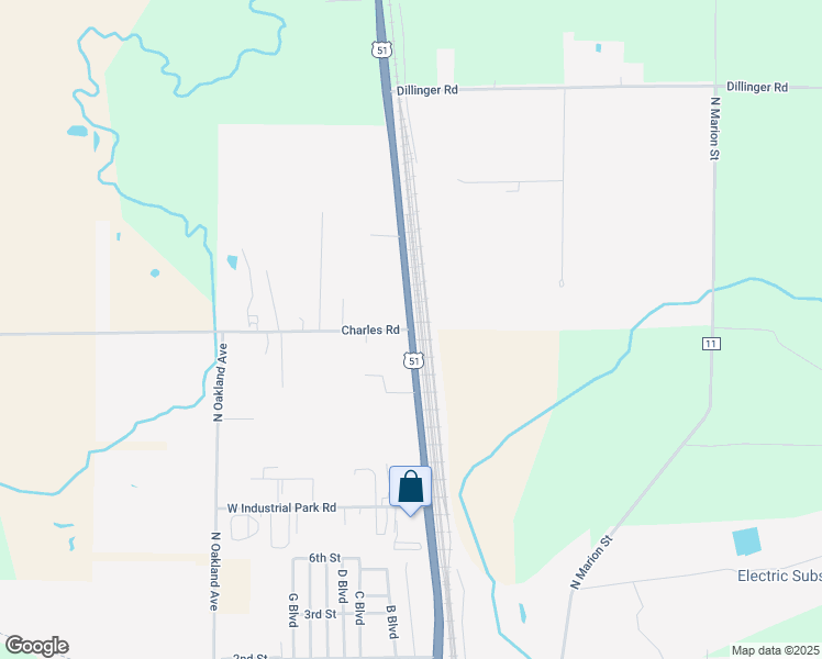 map of restaurants, bars, coffee shops, grocery stores, and more near 200 Charles Road in Carbondale