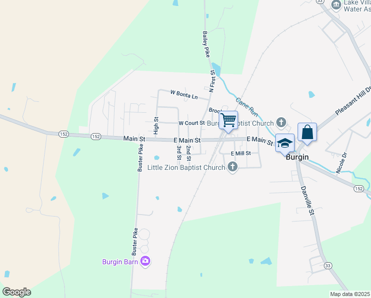 map of restaurants, bars, coffee shops, grocery stores, and more near 306 West Main Street in Harrodsburg