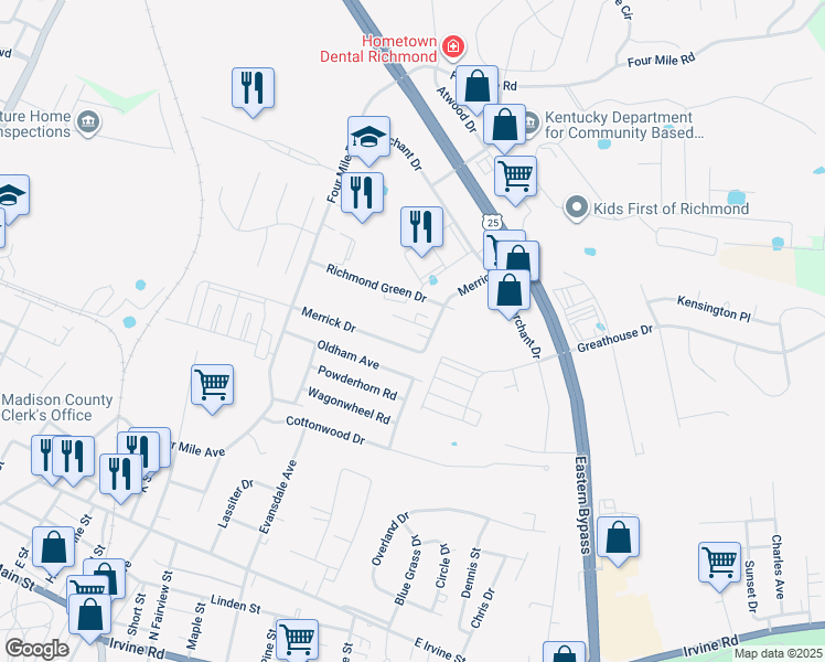 map of restaurants, bars, coffee shops, grocery stores, and more near 118 Mallory Court in Richmond