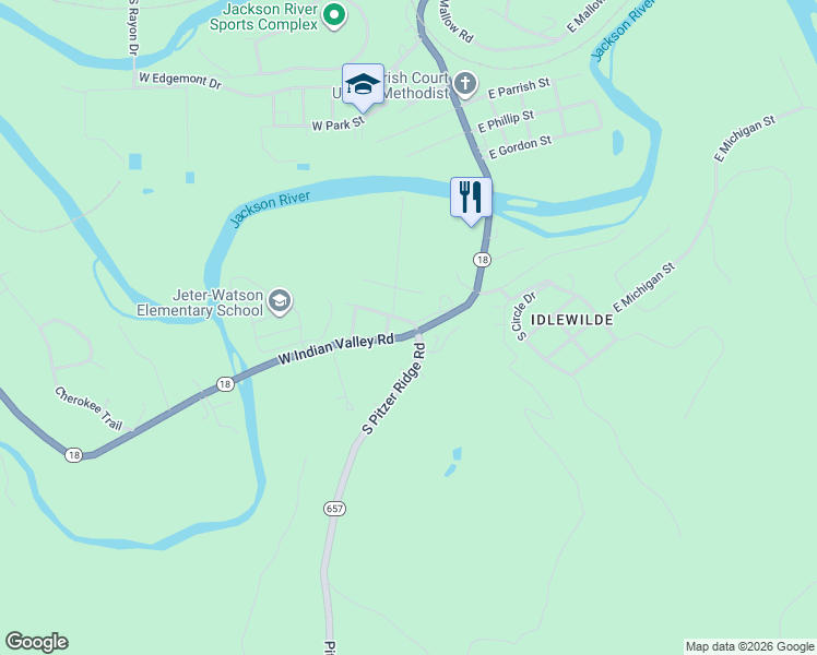 map of restaurants, bars, coffee shops, grocery stores, and more near 2801-2803 S Gum Ave in Covington