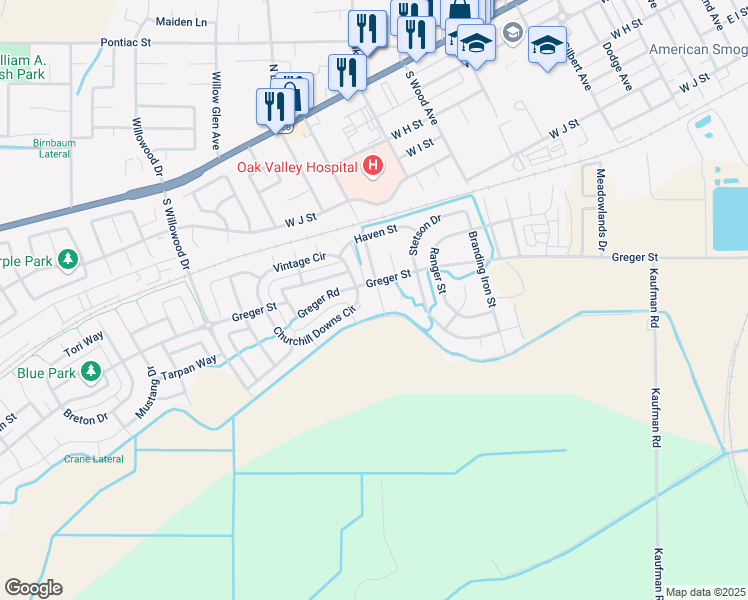 map of restaurants, bars, coffee shops, grocery stores, and more near 630 Hudson Avenue in Oakdale