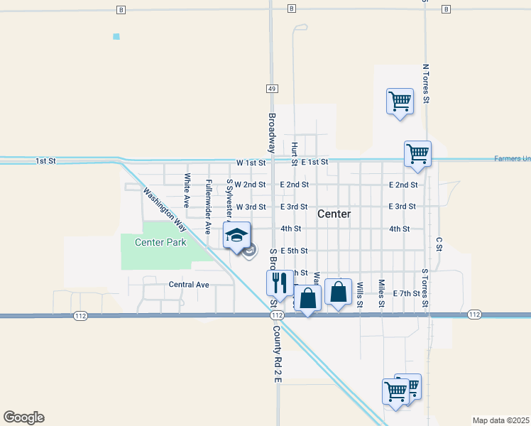 map of restaurants, bars, coffee shops, grocery stores, and more near 165 West 3rd Street in Center