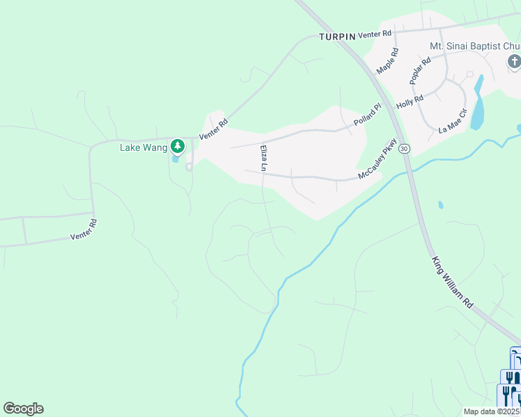 map of restaurants, bars, coffee shops, grocery stores, and more near 87 Estelle Terrace in Aylett