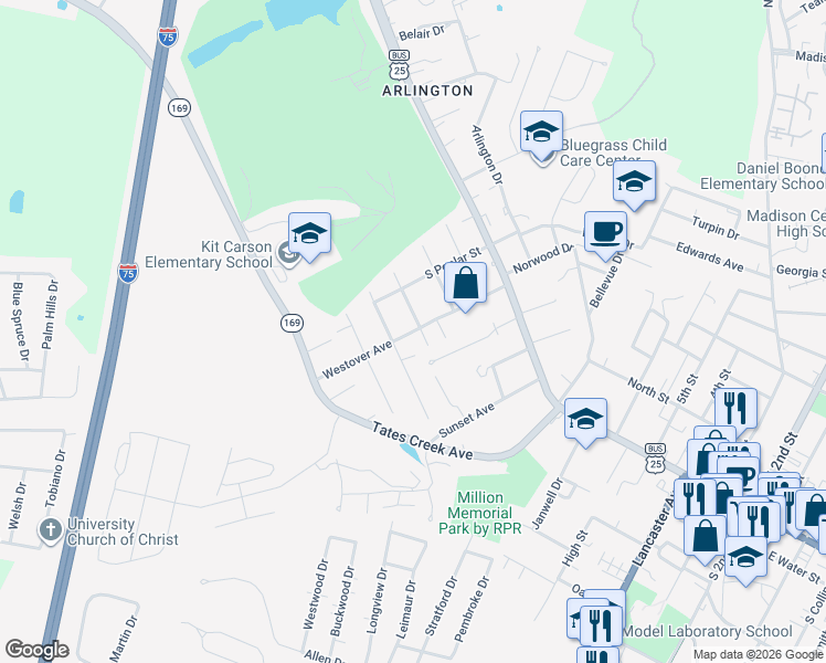 map of restaurants, bars, coffee shops, grocery stores, and more near 499 Westover Avenue in Richmond