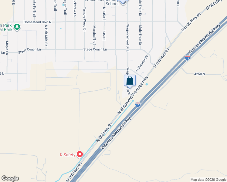 map of restaurants, bars, coffee shops, grocery stores, and more near 4199 North Tomahawk Drive in Enoch