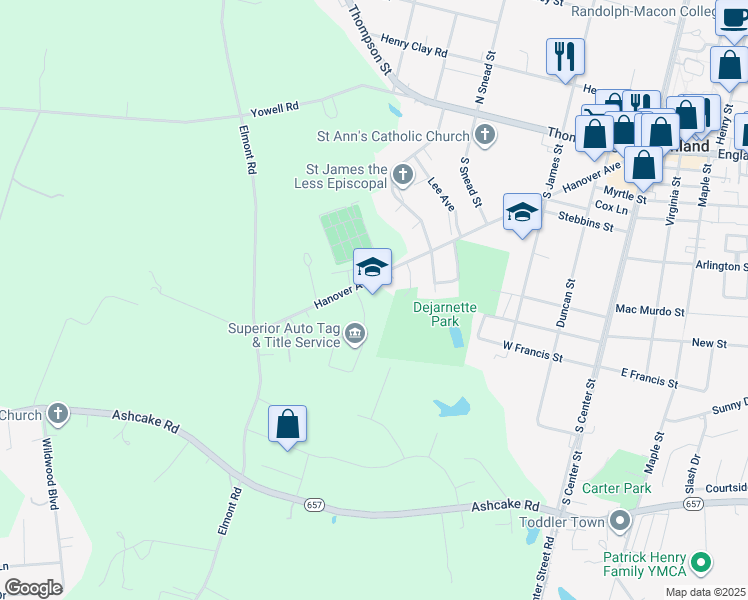 map of restaurants, bars, coffee shops, grocery stores, and more near in Ashland