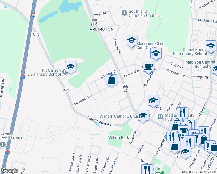 map of restaurants, bars, coffee shops, grocery stores, and more near 108 Rosedale Avenue in Richmond