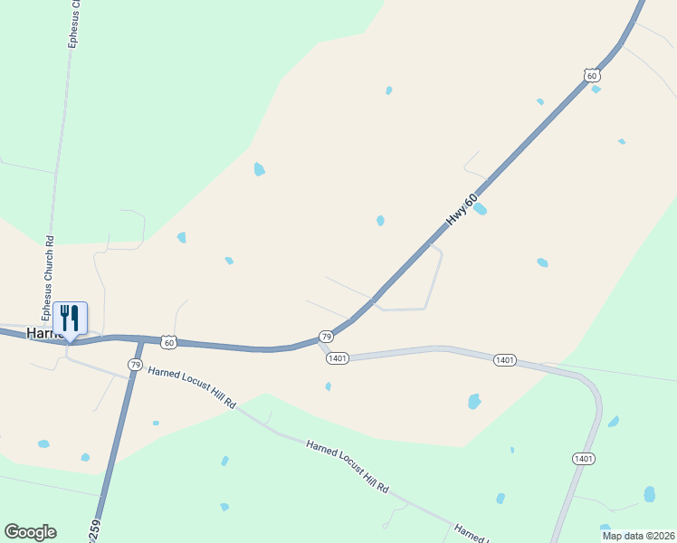 map of restaurants, bars, coffee shops, grocery stores, and more near Glenview Road in Harned