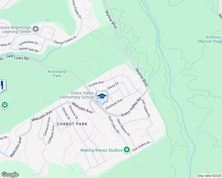 map of restaurants, bars, coffee shops, grocery stores, and more near 4828 Stacy Street in Oakland