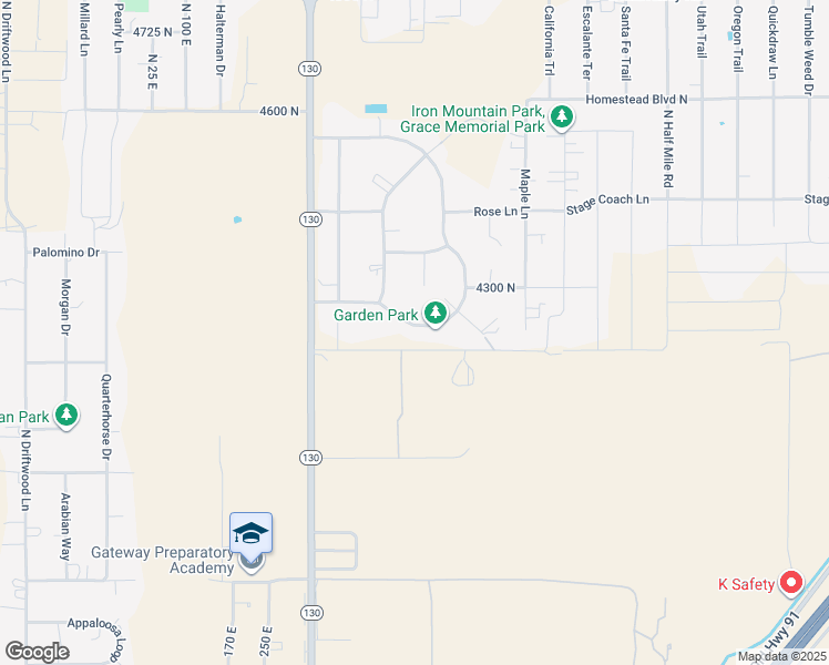 map of restaurants, bars, coffee shops, grocery stores, and more near 598 East Blue Sky South Drive in Enoch