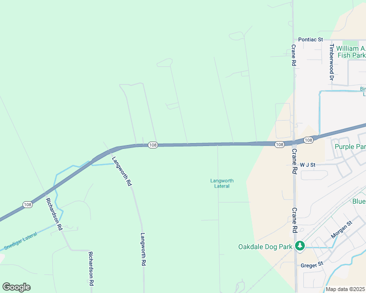 map of restaurants, bars, coffee shops, grocery stores, and more near 5612 California 108 in Oakdale