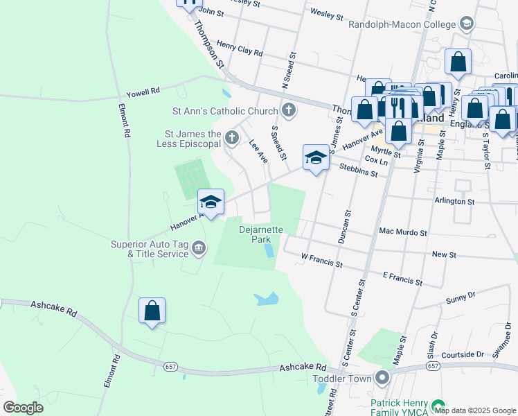 map of restaurants, bars, coffee shops, grocery stores, and more near 205 Beverly Road in Ashland