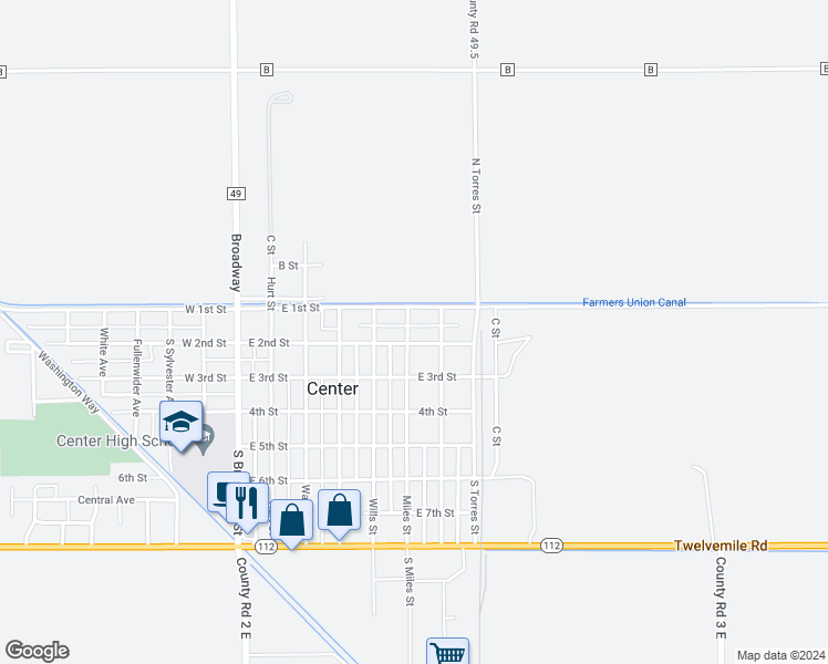 map of restaurants, bars, coffee shops, grocery stores, and more near 148 Miles Street in Center