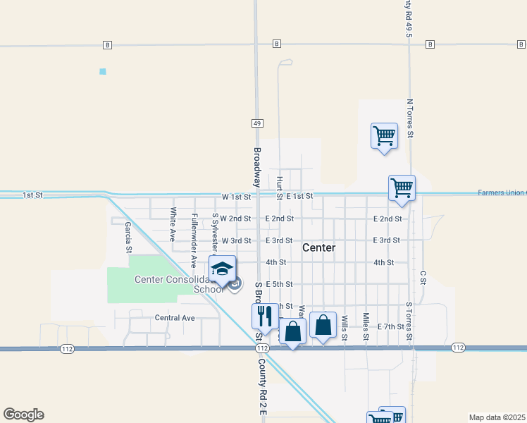 map of restaurants, bars, coffee shops, grocery stores, and more near 101-199 Hurt Street in Center