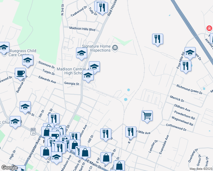 map of restaurants, bars, coffee shops, grocery stores, and more near 705 North 2nd Street in Richmond