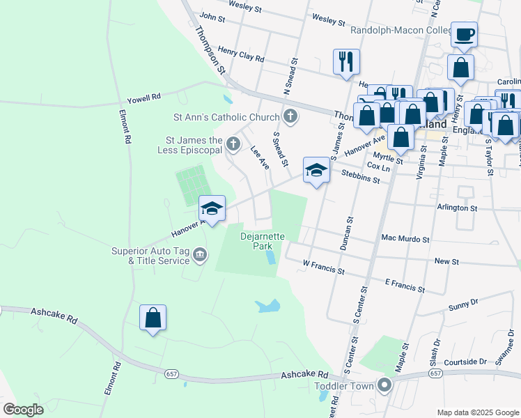 map of restaurants, bars, coffee shops, grocery stores, and more near 203 Beverly Road in Ashland