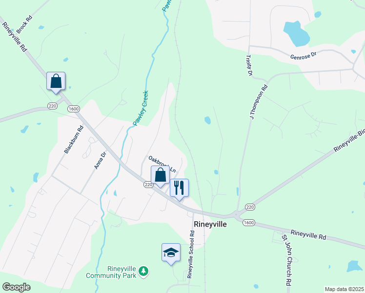 map of restaurants, bars, coffee shops, grocery stores, and more near 199 Pointers Court in Rineyville