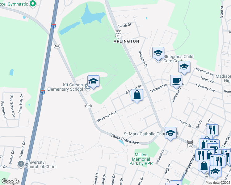 map of restaurants, bars, coffee shops, grocery stores, and more near 307 West Blair Avenue in Richmond