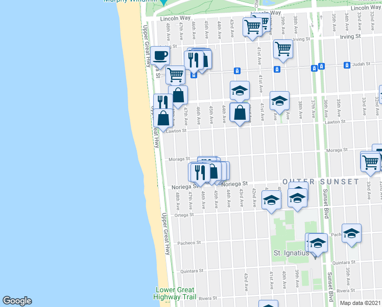map of restaurants, bars, coffee shops, grocery stores, and more near in San Francisco