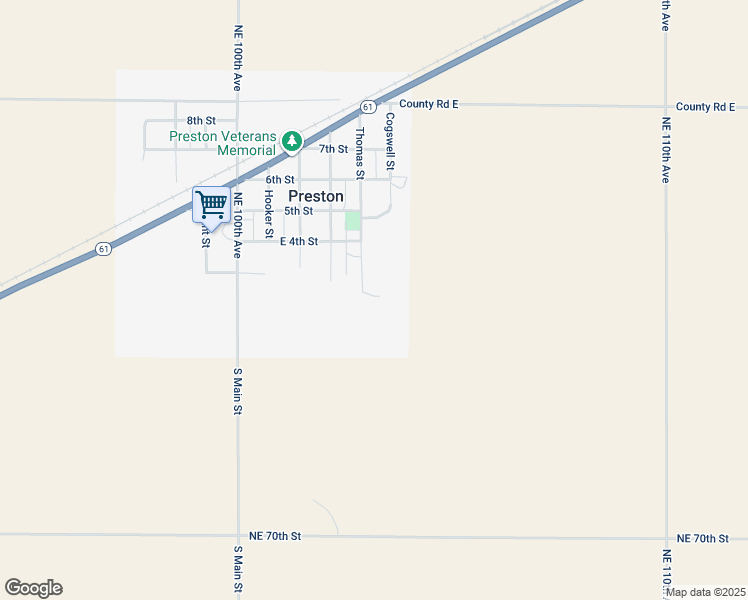 map of restaurants, bars, coffee shops, grocery stores, and more near 301 Thomas Street in Preston