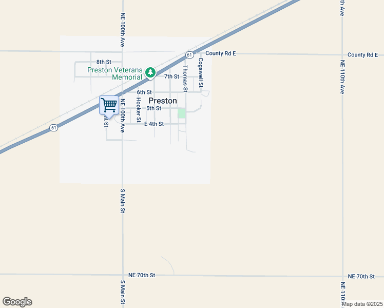 map of restaurants, bars, coffee shops, grocery stores, and more near 301 Thomas Street in Preston