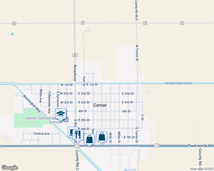 map of restaurants, bars, coffee shops, grocery stores, and more near 460 East 1st Street in Center