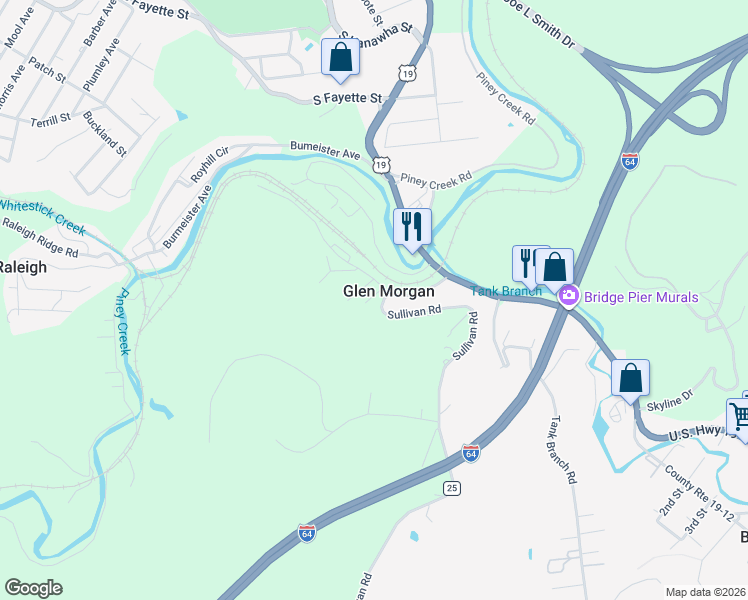 map of restaurants, bars, coffee shops, grocery stores, and more near 172 Sullivan Rd in Beaver