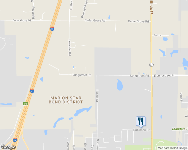 map of restaurants, bars, coffee shops, grocery stores, and more near 1408 Longstreet Road in Marion
