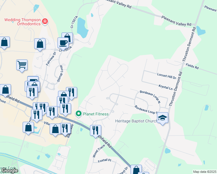 map of restaurants, bars, coffee shops, grocery stores, and more near 3400 Man-O-War Loop South in Owensboro