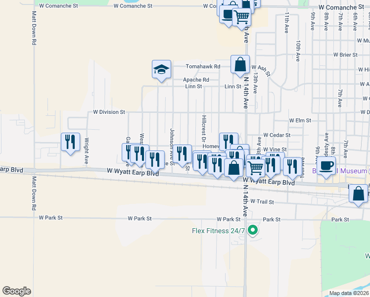 map of restaurants, bars, coffee shops, grocery stores, and more near 805 La Salle Avenue in Dodge City