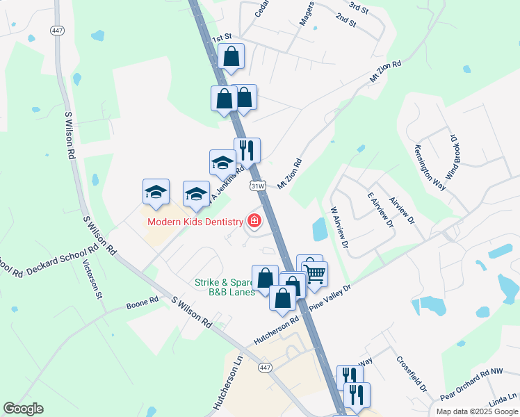 map of restaurants, bars, coffee shops, grocery stores, and more near 4854-4866 Dixie Highway South in Elizabethtown