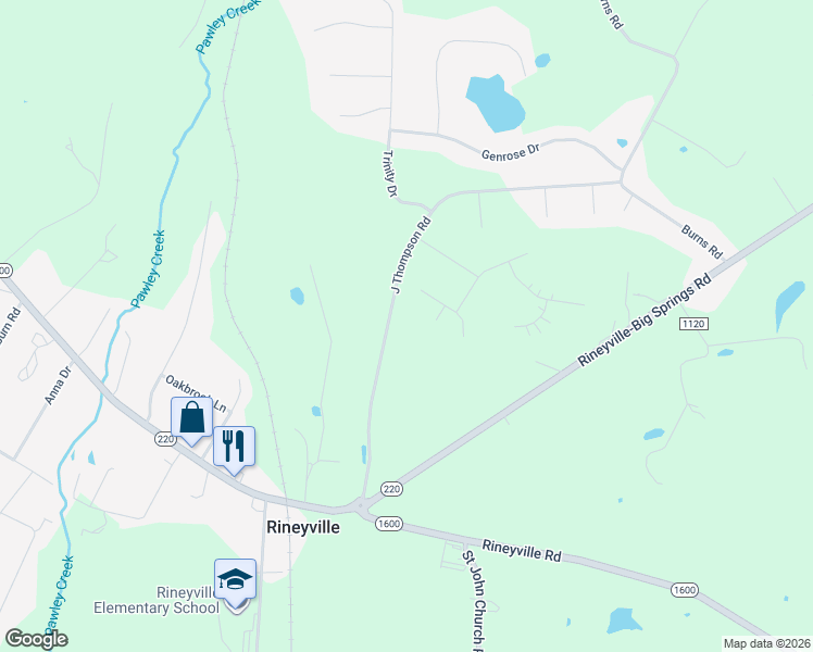 map of restaurants, bars, coffee shops, grocery stores, and more near 362-620 Thompson Rd in Rineyville