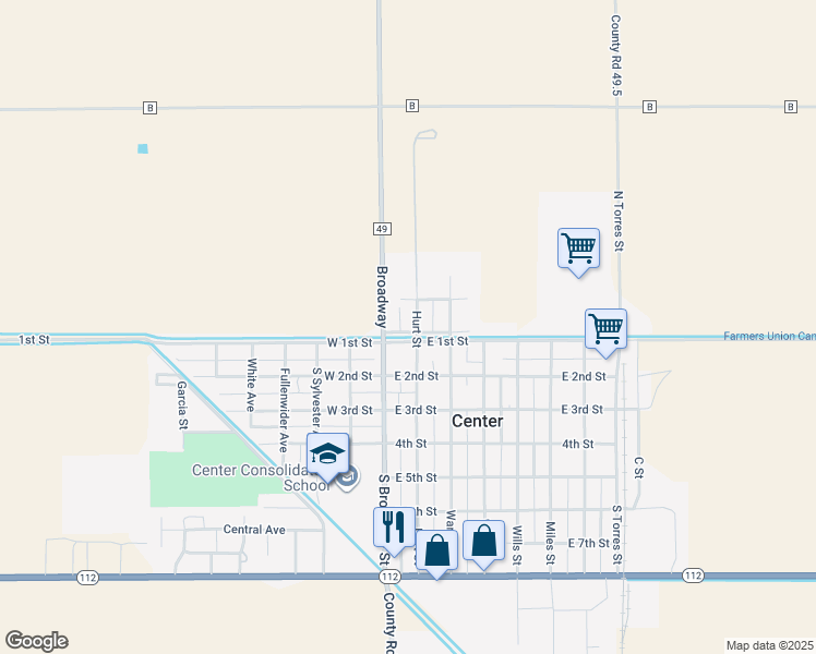 map of restaurants, bars, coffee shops, grocery stores, and more near 101 Hurt Street in Center