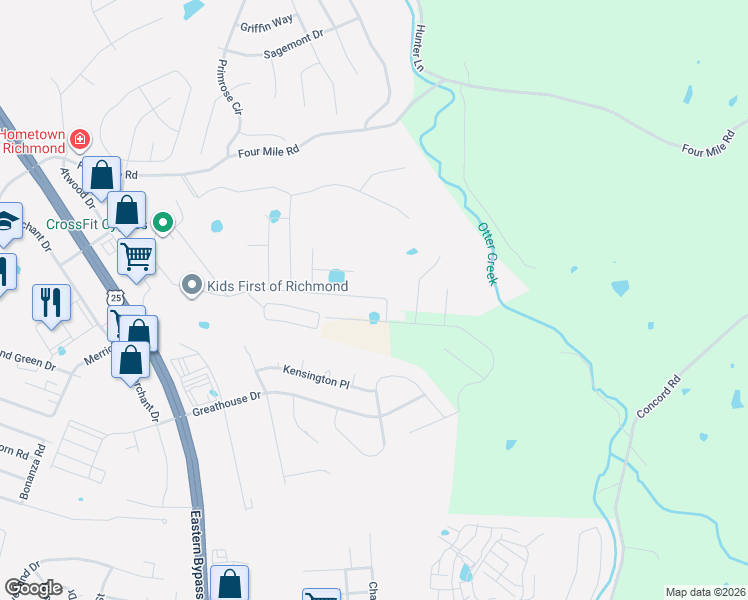 map of restaurants, bars, coffee shops, grocery stores, and more near 413 Drayton Place in Richmond