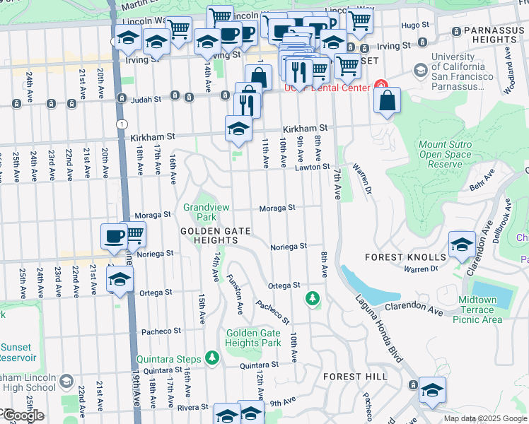 map of restaurants, bars, coffee shops, grocery stores, and more near in San Francisco