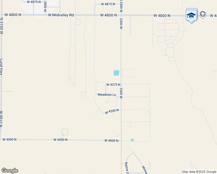 map of restaurants, bars, coffee shops, grocery stores, and more near 4346 North 2400 West in Cedar City