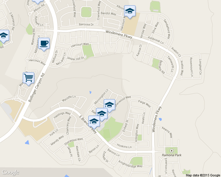 map of restaurants, bars, coffee shops, grocery stores, and more near 2082 Mornington Lane in San Ramon
