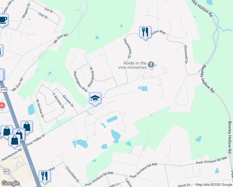 map of restaurants, bars, coffee shops, grocery stores, and more near 803 Cs-1535 in Elizabethtown