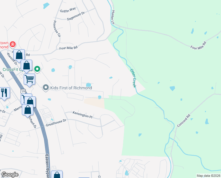 map of restaurants, bars, coffee shops, grocery stores, and more near 741 Amanda Court in Richmond