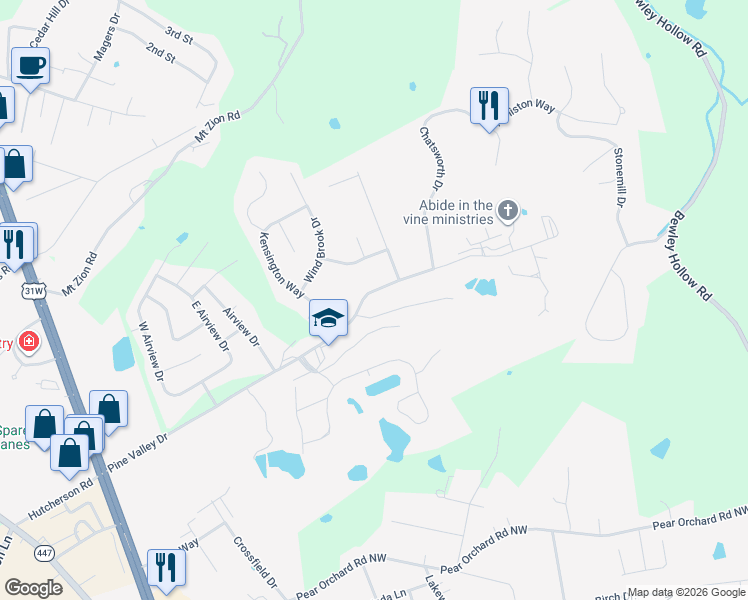 map of restaurants, bars, coffee shops, grocery stores, and more near 803 Cs-1535 in Elizabethtown