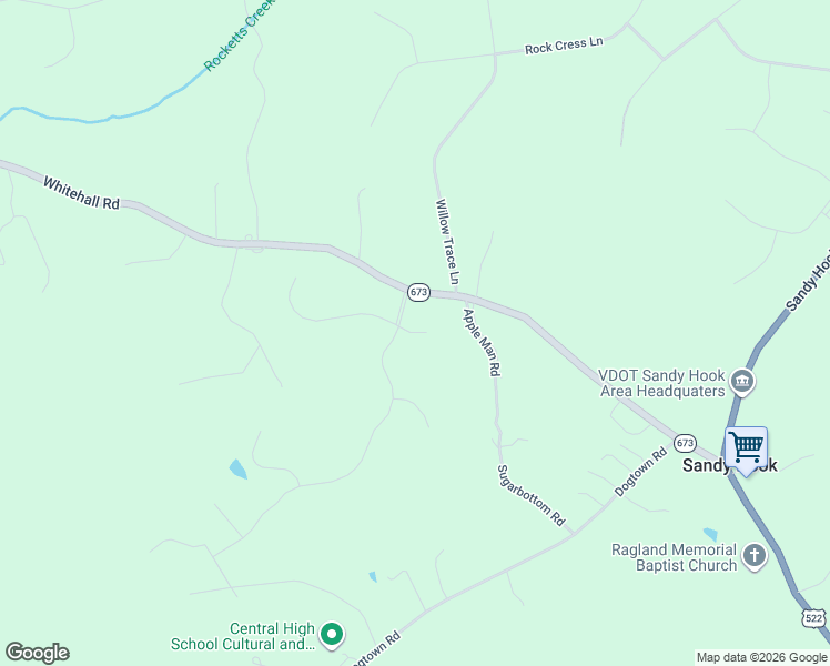 map of restaurants, bars, coffee shops, grocery stores, and more near 3653 Whitehall Road in Sandy Hook