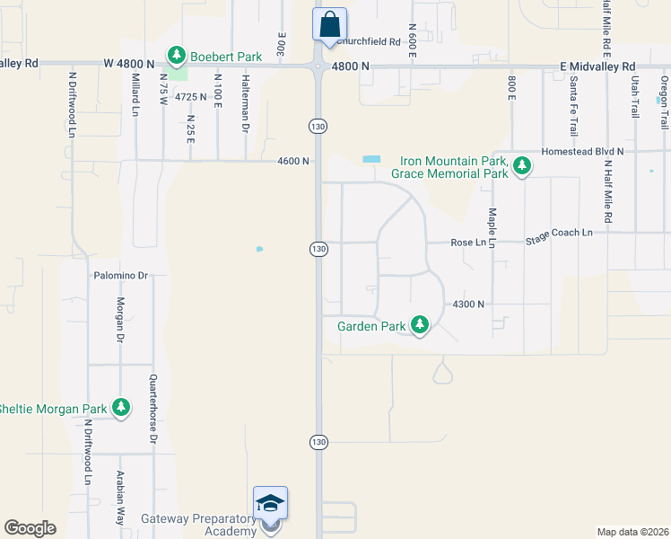 map of restaurants, bars, coffee shops, grocery stores, and more near 4385 North Magnolia Drive in Enoch