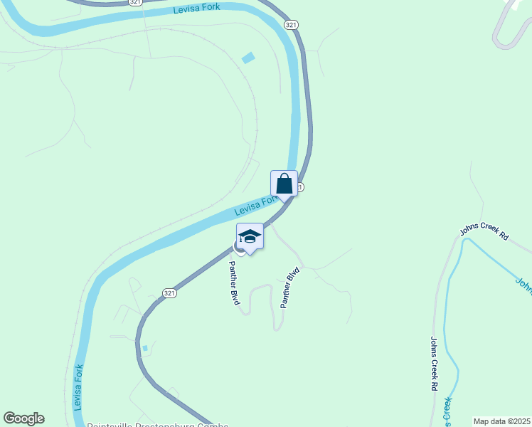 map of restaurants, bars, coffee shops, grocery stores, and more near 7099 Kentucky 321 in Hagerhill